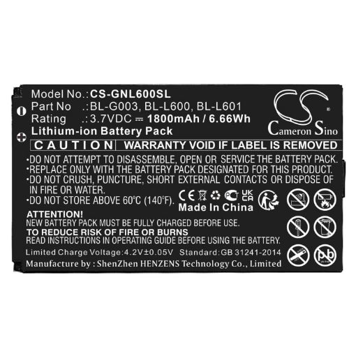 Gionee BL-G003 BL-L600 BL-L601 Battery Replacement for L600 L601 - 1