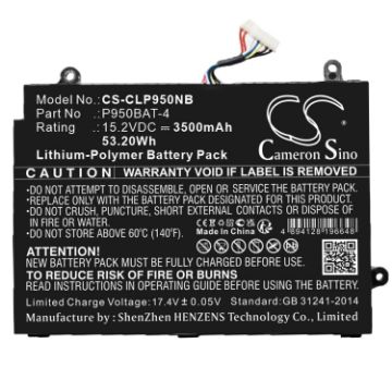 Battery Replacement Clevo 4ICP5/65/80 6-87-P950S-51E00 6-87-P950S-51E01 P950BAT-4 - 1