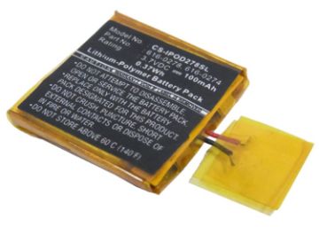 Battery Replacement Apple 616-0274 616-0278 for iPOD Shuffle G2 1GB iPOD Shuffle G3 - 1