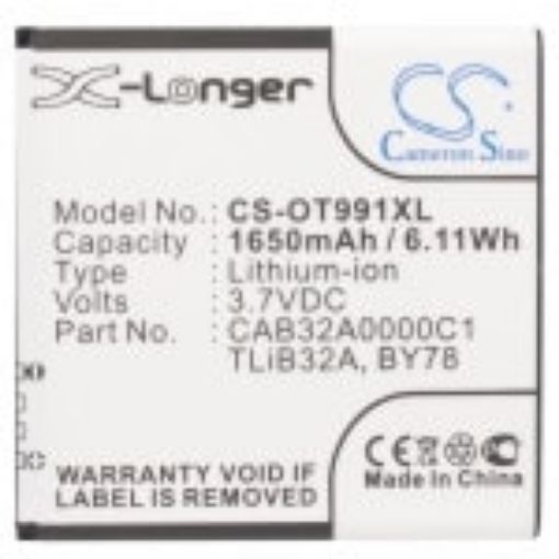 Alcatel BY78 CAB32A0000C1 CAB32A0000C2 TLiB32A Battery Replacement for One Touch 6010 6010D - 1