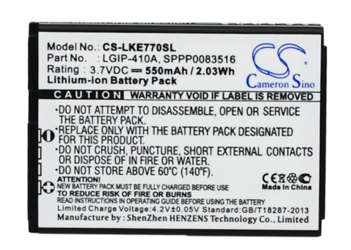 Battery Replacement LG LGIP-410A SBPL0085603 SPPP0083516 for KE770 - 1