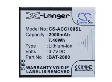 Replacement Battery Acer BAT-2000 for Liquid C1 - 1