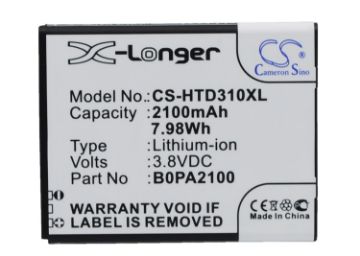 Battery Replacement HTC 35H00211-00M-V 35H00211-01M 35H00221-01M B0PA2100 for D310 D310w Dual SIM - 1