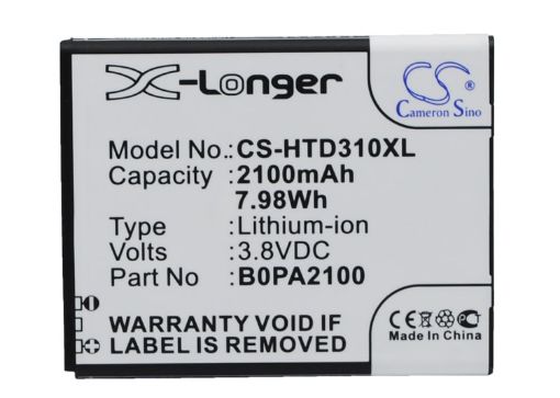 Battery Replacement HTC 35H00211-00M-V 35H00211-01M 35H00221-01M B0PA2100 for D310 D310w Dual SIM - 1
