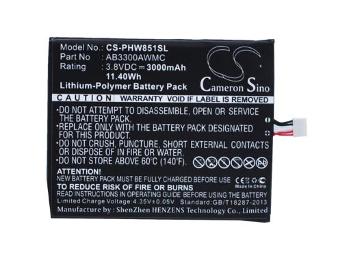 Picture of Battery Replacement Philips AB3300AWMC for W8510 Xenium W8510