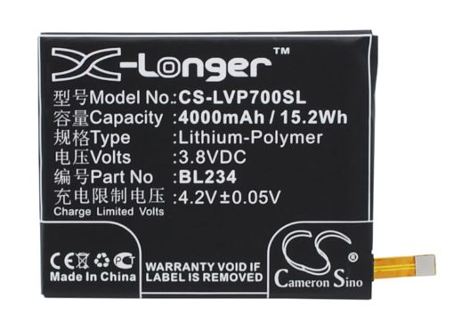 Lenovo BL234 Battery Replacement for A5000 DUAL P70t - 1