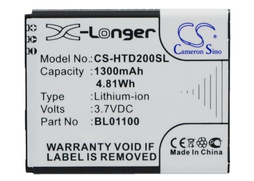 Battery Replacement for HTC 35H00194-00M 35H00194-04M 99H10905-00 BA S840 BA S850 BL01100 - 1