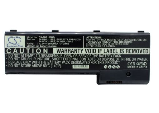 Replacement Battery for Toshiba PA3479U-1BRS PA3480U-1BAS PABAS078 PABAS079 - 1