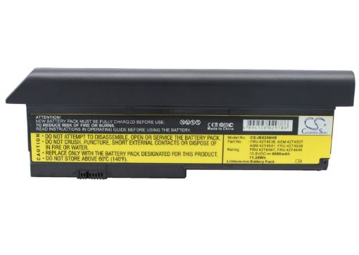 Picture of Battery Replacement Ibm 3R9255 42T4534 42T4536 42T4538 42T4540 42T4542 42T4543 42T4650 43R9253 for ThinkPad Elite X200 ThinkPad Elite X200s