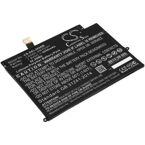 Battery Replacement Dell 0C668F 0WYCVV C668F OWYCVV T16KJ WYCVV YX0XH YXOXH for Latitude 7285 - 1