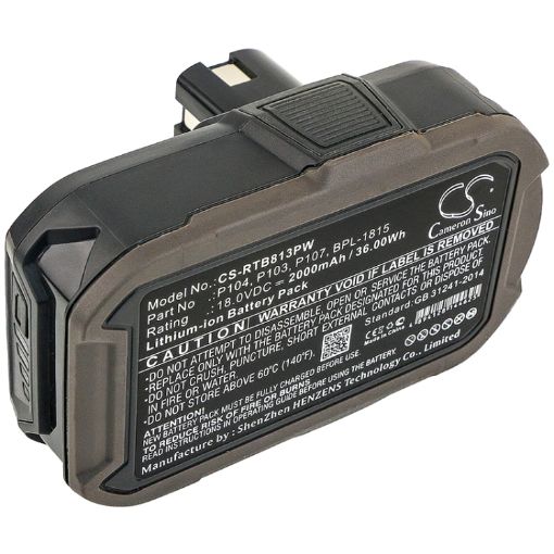 Picture of Battery Replacement Ryobi BPL-1815 BPL18151 BPL1820 BPL-1820G P102 P103 P104 P105 P106 P107 P108 P193 P194 for BID-1801M BID-180L